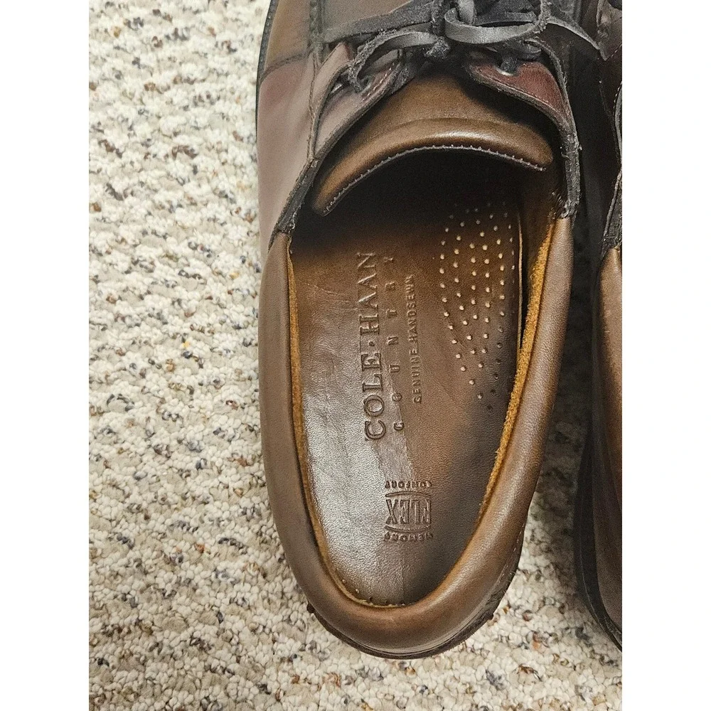 Cole Haan Country Mens Brown Leather Boat Shoes Handsewn Moc Toe Loafers Flex